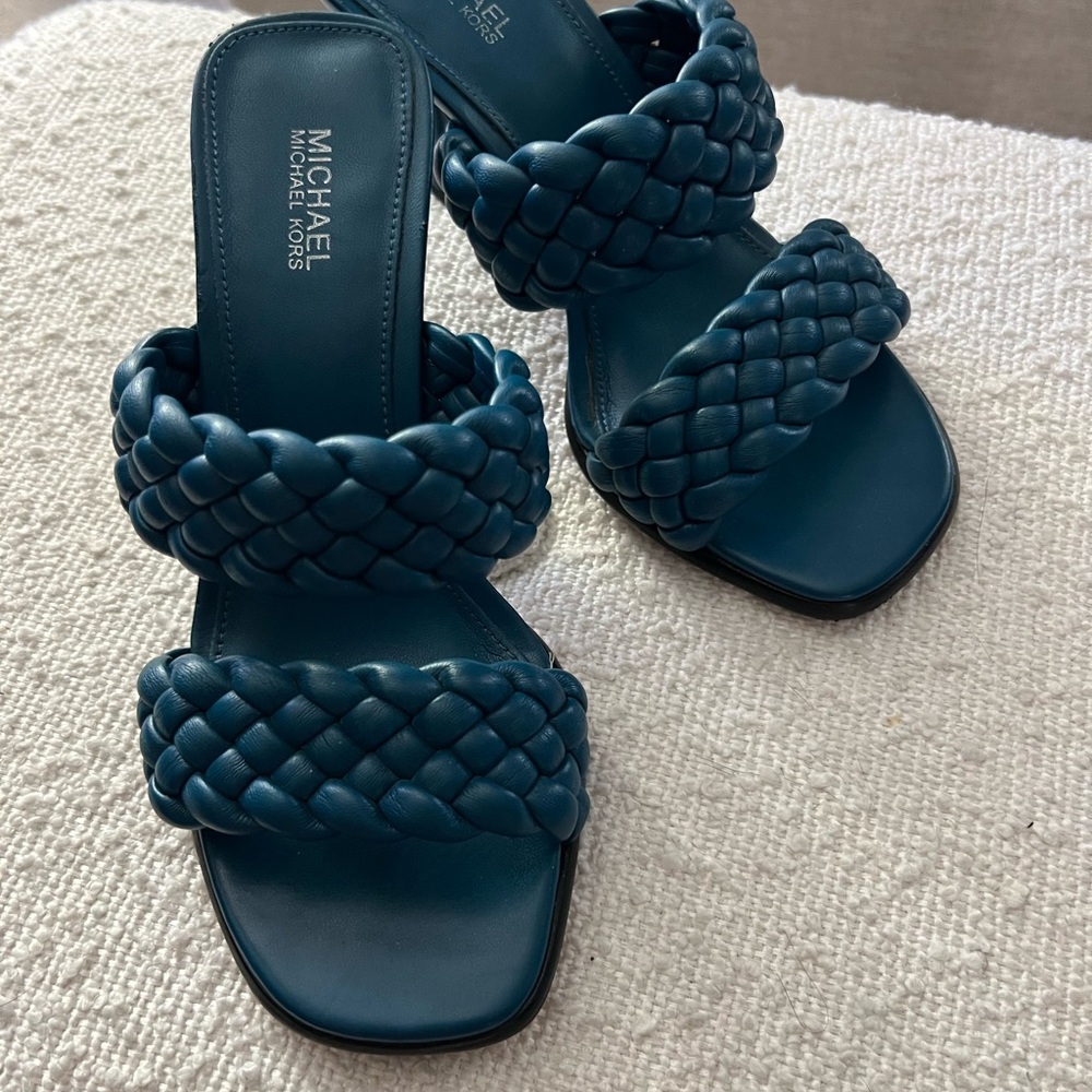 Michael Kors Teal Braided Sandals